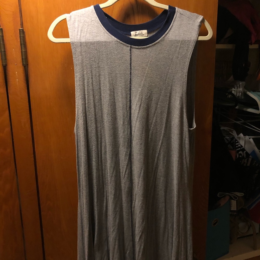 Blue & Grey T-shirt Dress